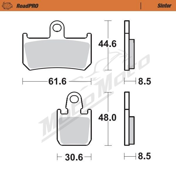 MOTO-MASTER Roadpro Front Brake Pads Yamaha MT-01 / VMX / YZF-R1 1000-1700 07-16 