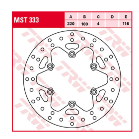 TRW Rear Brake Disc Kawasaki KX / KLX 125-500cc 89-04