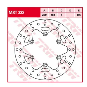 TRW Rear Brake Disc Kawasaki KX / KLX 125-500cc 89-04