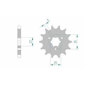 AFAM Steel Standard Front Sprocket 22502 - 530 14-16 teeth SUZUKI GT 380-750cc 72-77