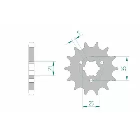 AFAM Steel Standard Front Sprocket 22502 - 530 14-16 teeth SUZUKI GT 380-750cc 72-77