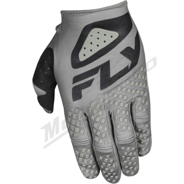 FLY RACING Kinetic SYM Gloves - Light Grey/Red/Black