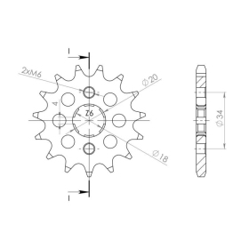 JT / Supersprox Front sprocket 259/15