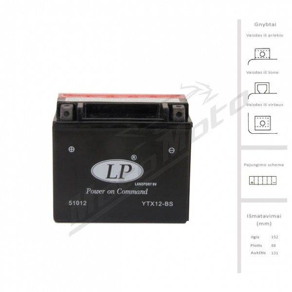 LANDPORT Accumulator base 10 Ah 180A EN 12V LTX12-BS