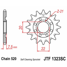 JT Grandinės komplektas 520X1R 14/53 Honda CRF 250X 04-13