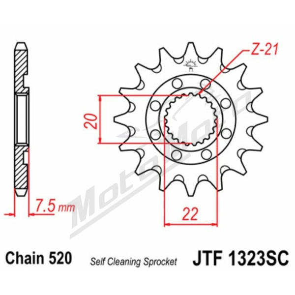 JT Grandinės komplektas 520X1R 14/53 Honda CRF 250X 04-13
