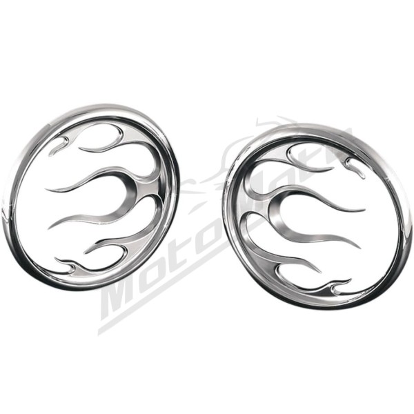 KURYAKYN Flame Front Speaker Accents Harley Davidson FLHR / FLHT / FLHTCI / FLHTI / FLHTK / FLHX 1340/1800 96-13