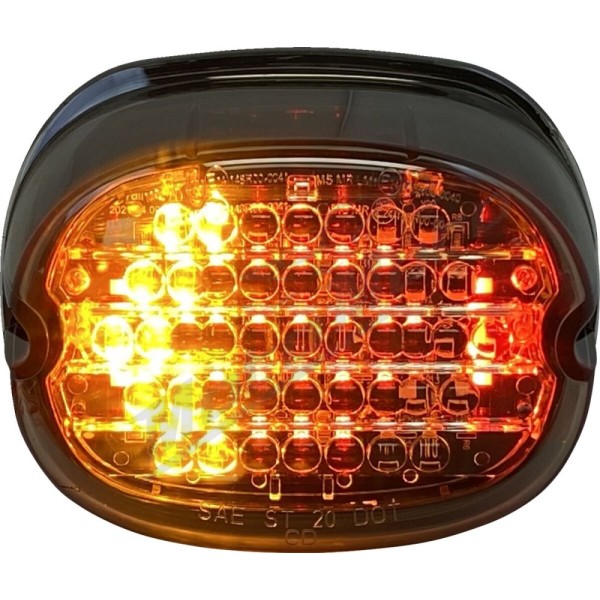 CUSTOM DYNAMICS Low Profile LED Taillight with Integrated Auxiliary Turn Signals Harley Davidson FLD / FLH 1450-1977cc 99-24