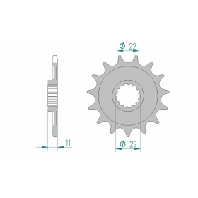 AFAM Steel Standard Front Sprocket 37400 - 520 15-16 teeth APRILIA SXV / RXV / KOVE RALLY 450-550cc 05-25