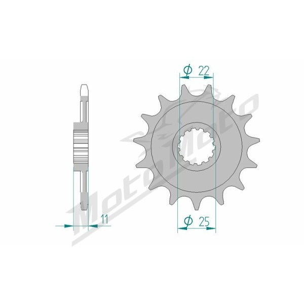 AFAM Steel Standard Front Sprocket 37400 - 520 15-16 teeth APRILIA SXV / RXV / KOVE RALLY 450-550cc 05-25