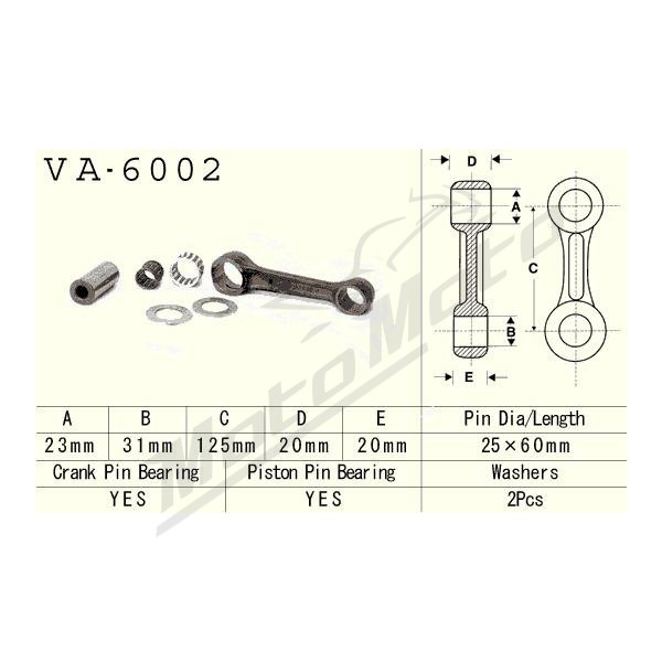 VESRAH Connecting rod Yamaha YZ 250 90-98