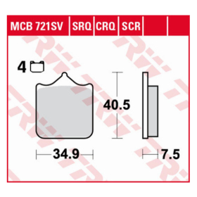 TRW KH604/4 sinter track Brake Pads Aprilia / Ducati / KTM / Triumph 690-1050cc 01-16