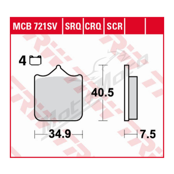 TRW KH604/4 sinter track Brake Pads Aprilia / Ducati / KTM / Triumph 690-1050cc 01-16