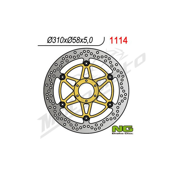 NG Front Floating Brake Disc 310X58X5mm Honda CBR 1100cc 97-98