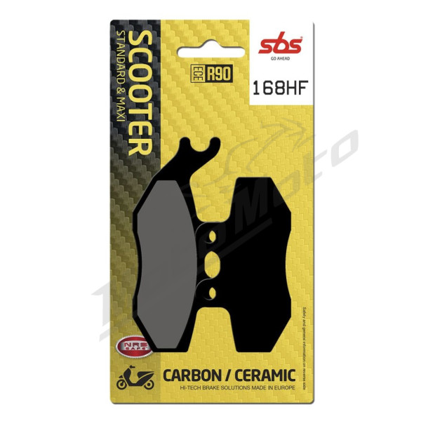 SBS 168HF Street Ceramic Organic Brake Pads Aprilia / Beta / Derbi / Fantic / Generic / Peugeot / Yamaha 50-400cc 00-18