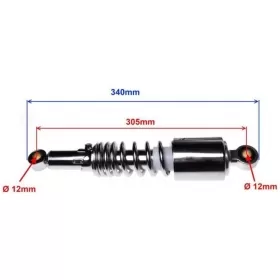 Rear adjustable shock absorbers SUZUKI GN/ GNX 125-250cc 1982-1999 340mm Ø12 2pcs