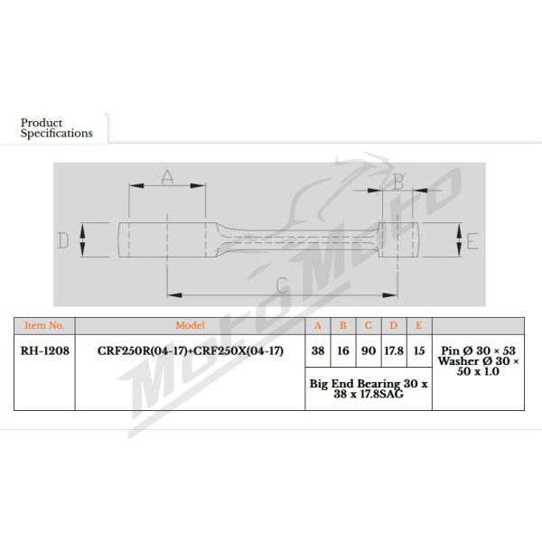 Royal Rods Connecting Rod HONDA CRF 250 R/X 04-17