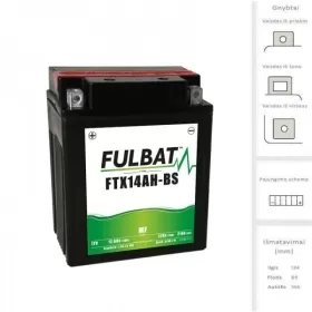 FULBAT  Accumulator 12 Ah 210 A EN 12V YTX14AH-BS (FTX14AH-BS)