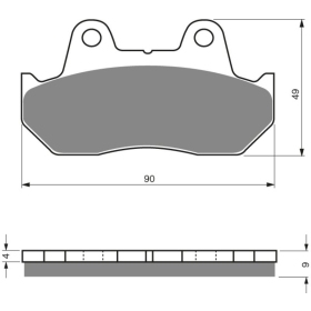 GOLDFREN Brake Pads 049 Ceramic carbon AD Honda CBX / CX / GL / VF / XLV 500-1200 81-90