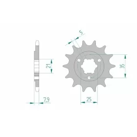 AFAM Steel Standard Front Sprocket 22503 - 520 15-17 teeth SUZUKI DR 600-650cc 85-94