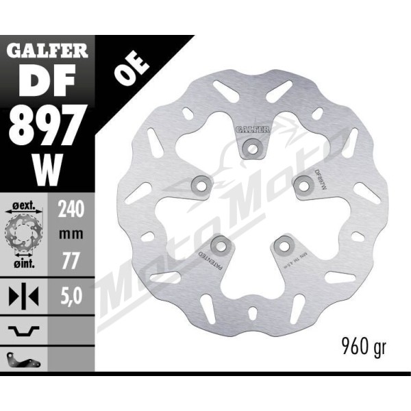 GALFER Wave® Rear Brake Rotor Motus MST / MSTR 1650cc 15-18