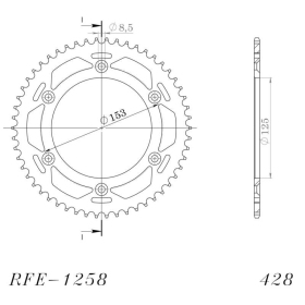 Supersprox Rear sprocket 428 54T Honda XR125L 03-08