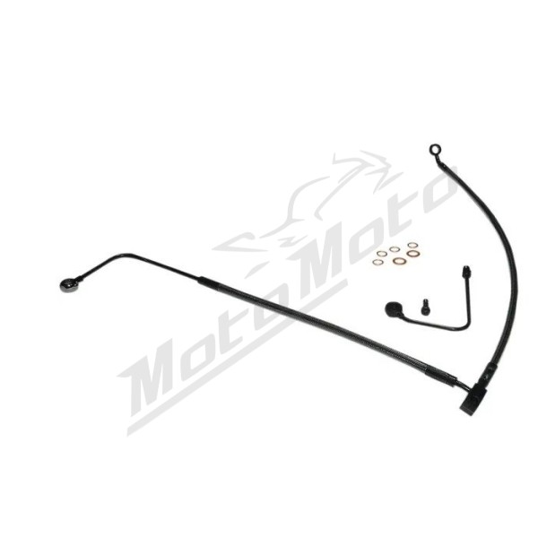 MAGNUM SHIELDING Front Lower Brake Line Kit ABS Black Harley Davidson FLS / FLSTFB / FLSTN / FXSB 1584/1800 11-17 