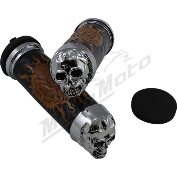 DRAG SPECIALTIES Skull Grips Harley Davidson FLH / FLHC / FLHR / FLHRC / FLHRCI / FLHRI 1200-1800cc 82-20