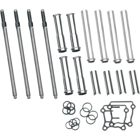S&S CYCLE Adjustable Pushrod Cover Kit with Chrome Covers Harley Davidson FLD / FLHR / FLHRC / FLHRCI 1450-1800cc 99-17