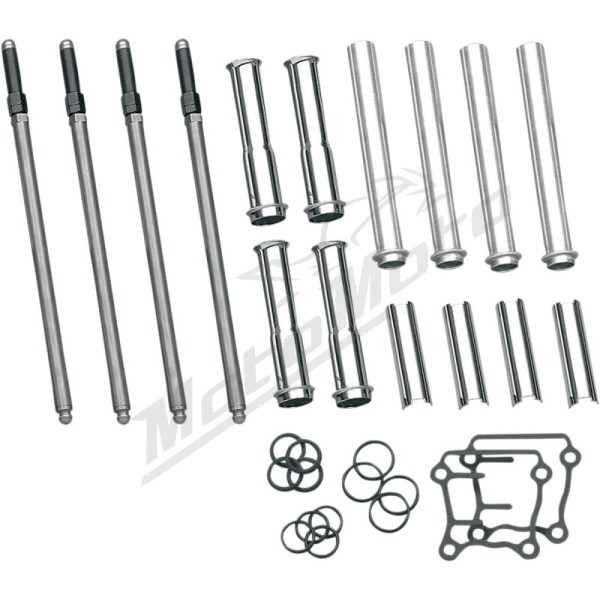 S&S CYCLE Adjustable Pushrod Cover Kit with Chrome Covers Harley Davidson FLD / FLHR / FLHRC / FLHRCI 1450-1800cc 99-17