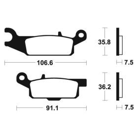 TECNIUM Racing MX/ATV Sintered Metal Brake pads MOR349 Yamaha YFM 250-700cc 07-25