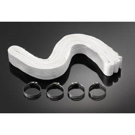Exhaust wrap Highway Hawk white 15m. x 50mm.