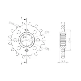 Supersprox Front sprocket 530 16T su gumine įvore Honda CBX / VFR 750-800cc 84-14
