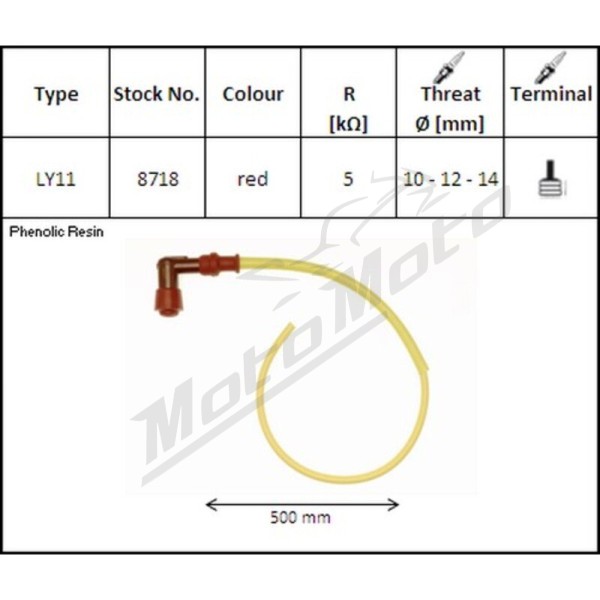 Spark plug cap with cable NGK LY11
