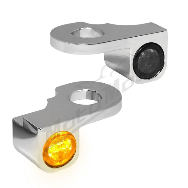 HEINZ BIKES NANO Series Handlebar Turn Signals Chrome Harley Davidson FLHRSE / FLHTCSE / FLHTKSE / FLHXSE / FXSE / FXDSE 1450/1923 02-23