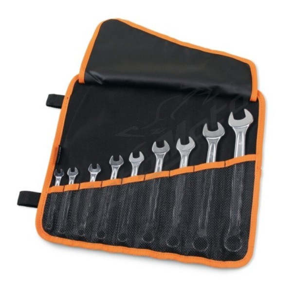 BETA Set of 9 combination wrenches (6-19 mm) in roll-up wallet made of durable polyester