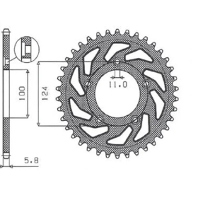 SUNSTAR 520 Rear Sprocket 35 Teeth Ducati Scrambler / Panigale 400-1000 03-20