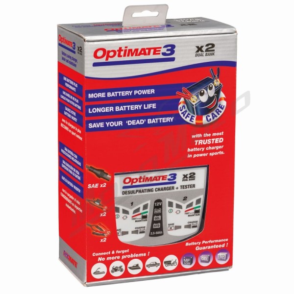 TECMATE OptiMate 3 x 2 Bank Battery Charger