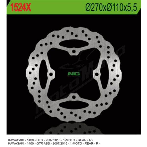 NG Rear Fixed Brake Disc 270X110X5,5mm Kawasaki GTR / ZG 1400cc 07-18