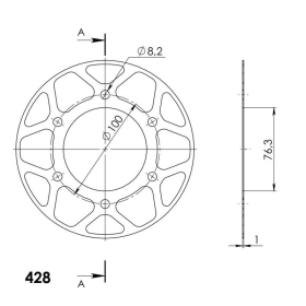 Supersprox Edge Rear Sprocket YAMAHA MT / YZF 48teeth Blue