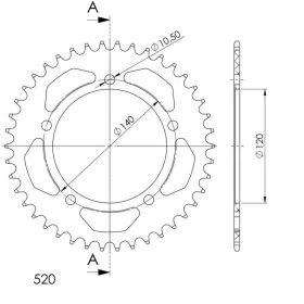 Supersprox Alu Rear sprocket Black 44t