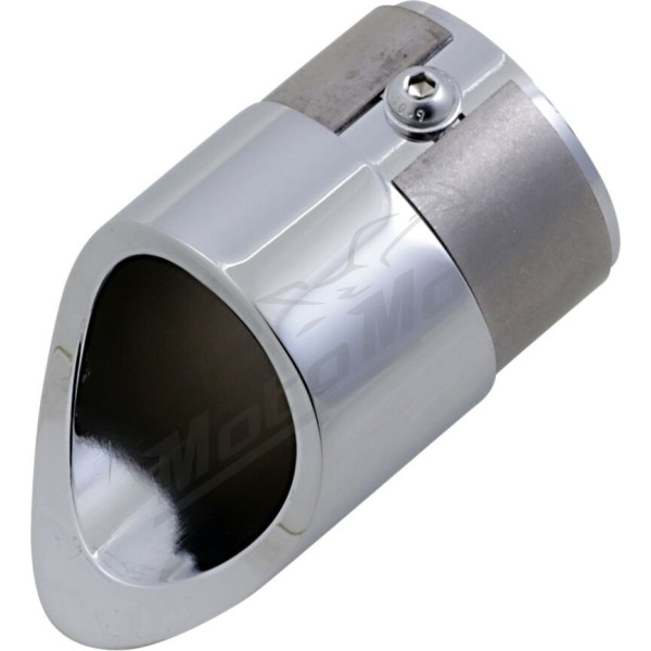 BARON Exhaust Tip SILVER YAMAHA XV / XVZ 1300-1700cc 99-13 