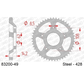 AFAM Steel Standard Rear Sprocket 428 49 teeth MZ RT 125 00-08