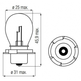 Lemputė BOSMA P26S 12V/25W