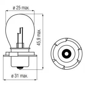 Light bulb BOSMA P26S 12V/25W