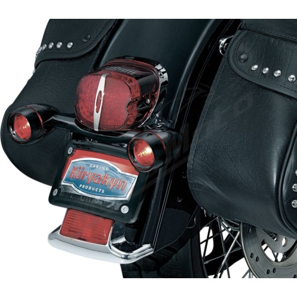 KURYAKYN Bullet Light Rear Turn Signal Bar Black Harley Davidson FLHR / FLHT / FLTC / FLTRI / FLTCU 1340/1800 86-22 