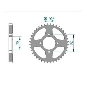 AFAM Steel Standard Rear Sprocket 530 41-44 teeth KAWASAKI KH / Z 400-500cc 74-82