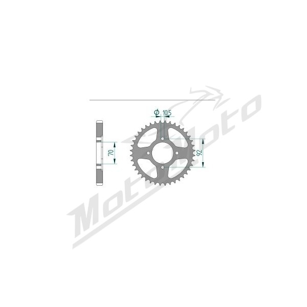 AFAM Steel Standard Rear Sprocket 530 41-44 teeth KAWASAKI KH / Z 400-500cc 74-82