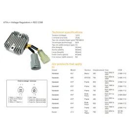 DZE Srovės lygintuvas Kawasaki / Suzuki 300-700 99-10