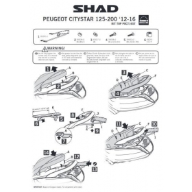 Top case holder SHAD PEUGEOT CITYSTAR 50-200cc 2012-2020